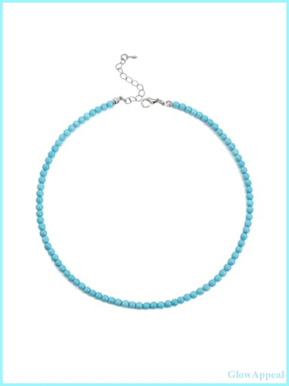 Turquoise Beaded Choker Necklace Boho Gemstone Adjustable Handmade Western